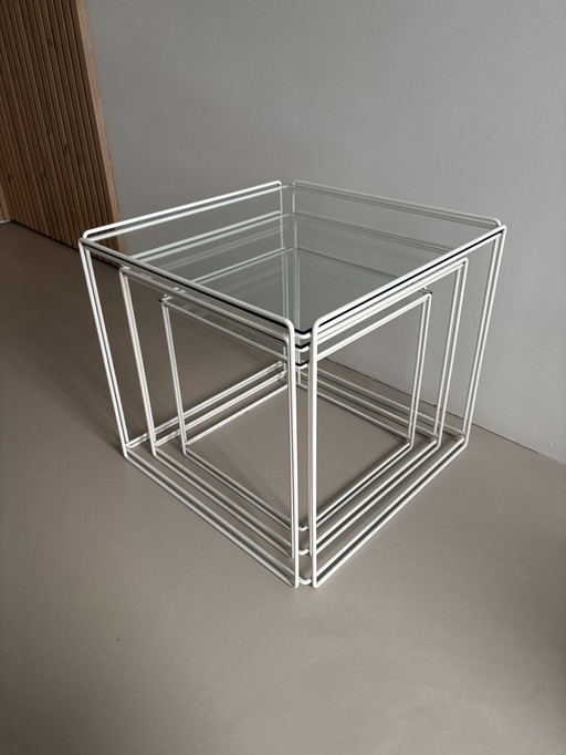 Set Of 3 Vintage Side Tables Isocele Max Sauze 70'S