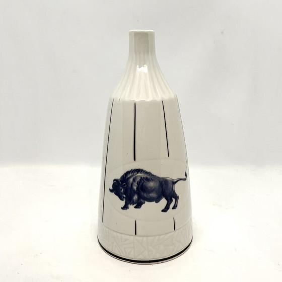 Image 1 of Bottiglia di vodka in porcellana Bison vintage di Lichte Fine China, Germania 1968