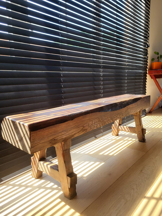 Image 1 of Robust Solid Wood Bench, Brutalist