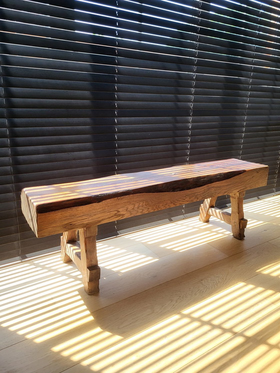 Image 1 of Robust Solid Wood Bench, Brutalist