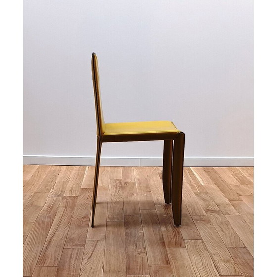 Image 1 of Vintage chair in thick dyed leather by Margot for Cattelan Italia