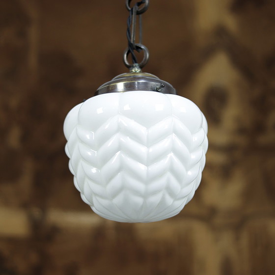 Image 1 of Art Deco Opaline Pendant Lamp