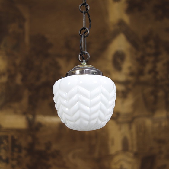 Image 1 of Art Deco Opaline Pendant Lamp