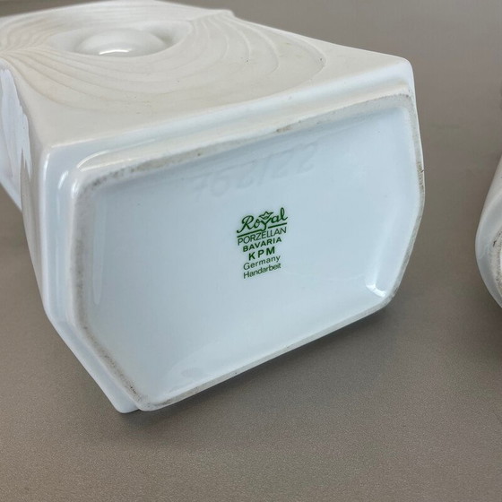 Image 1 of Pair of vintage porcelain Op Art vases by Royal Bavaria Kpm, Germany 1970s