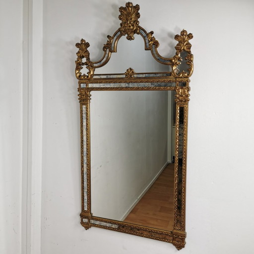 Vintage Baroque Brocante Rococo Deknudt Mirror, Mantel Mirror
