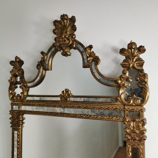 Vintage Baroque Brocante Rococo Deknudt Mirror, Mantel Mirror