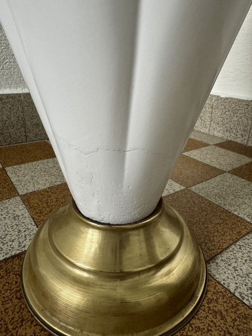 White And Brass Umbrella Stand 70s