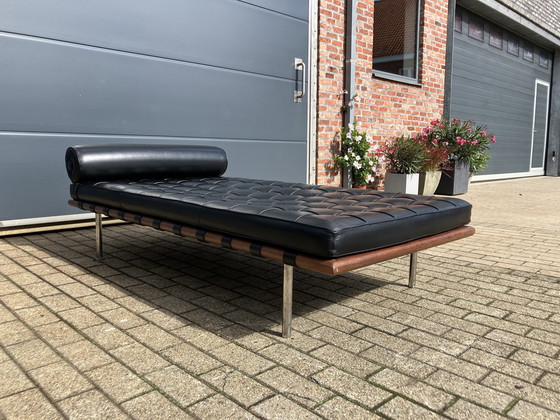 Image 1 of Knoll Barcelona Daybed Black Leather, Mies Van Der Rohe