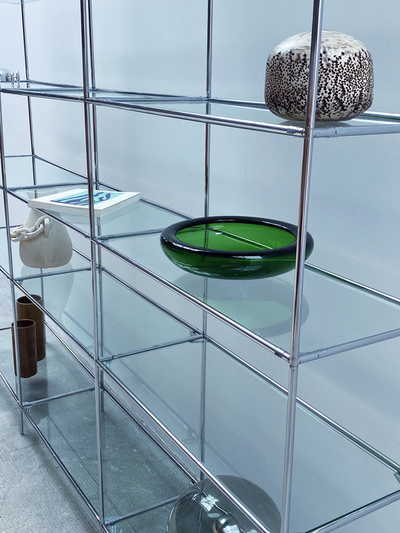 Image 1 of Poul Cadovious for Royal System "Abstracta" wall shelf system chrome glass Denmark 1960s