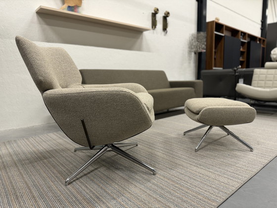 Image 1 of Leolux Lloyd Armchair With Footstool Monza Fabric