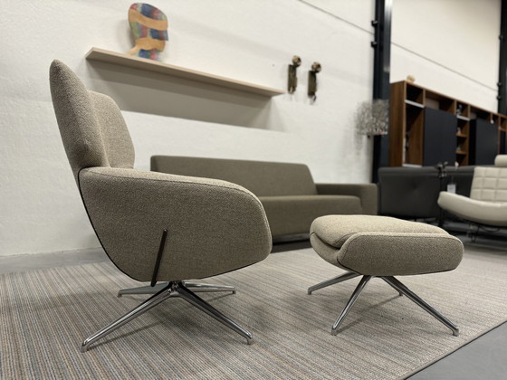 Image 1 of Leolux Lloyd Armchair With Footstool Monza Fabric