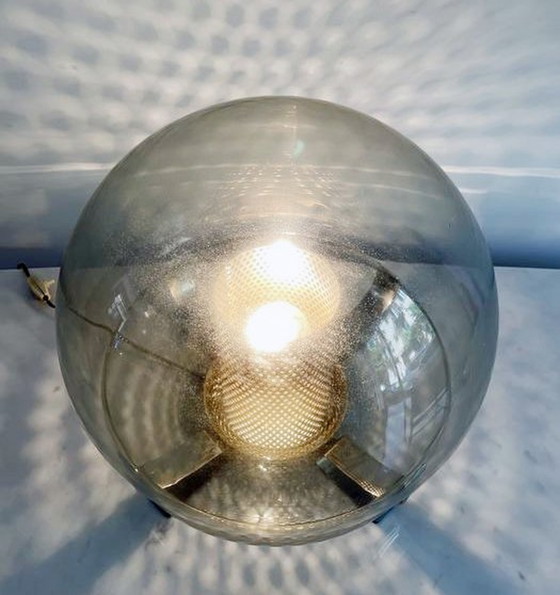 Image 1 of Lampada vintage • Acciaio cromato • Metallo perforato • Vetro • 1970