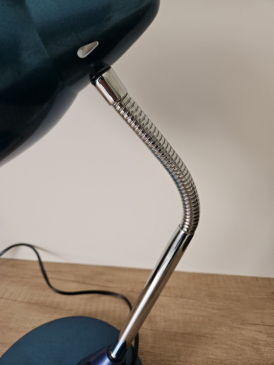 Image 1 of Lampada a collo d'oca vintage blu-verde brillante