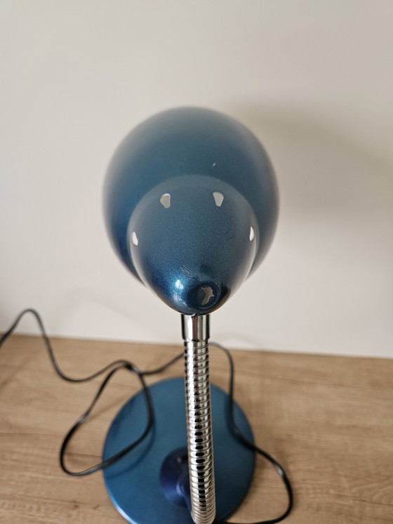 Image 1 of Lampada a collo d'oca vintage blu-verde brillante