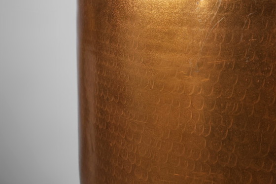 Image 1 of Large red copper cauldron with handle, France, 1850S