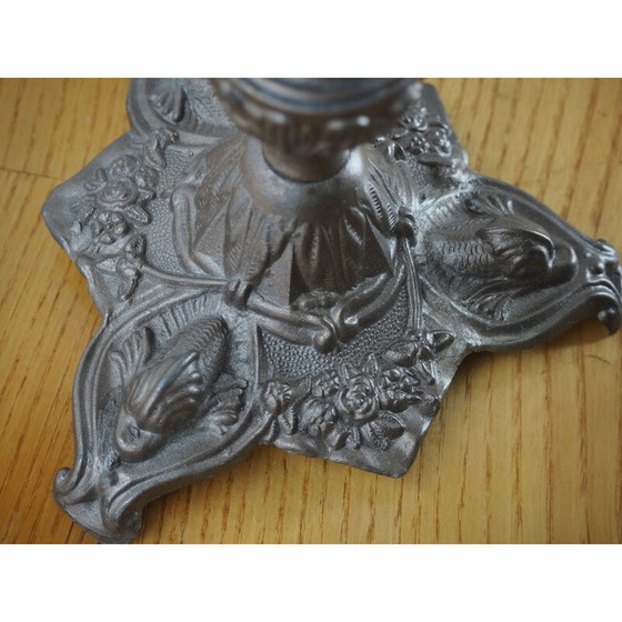 Image 1 of Coppia di lampade da tavolo vintage in metallo e vetro