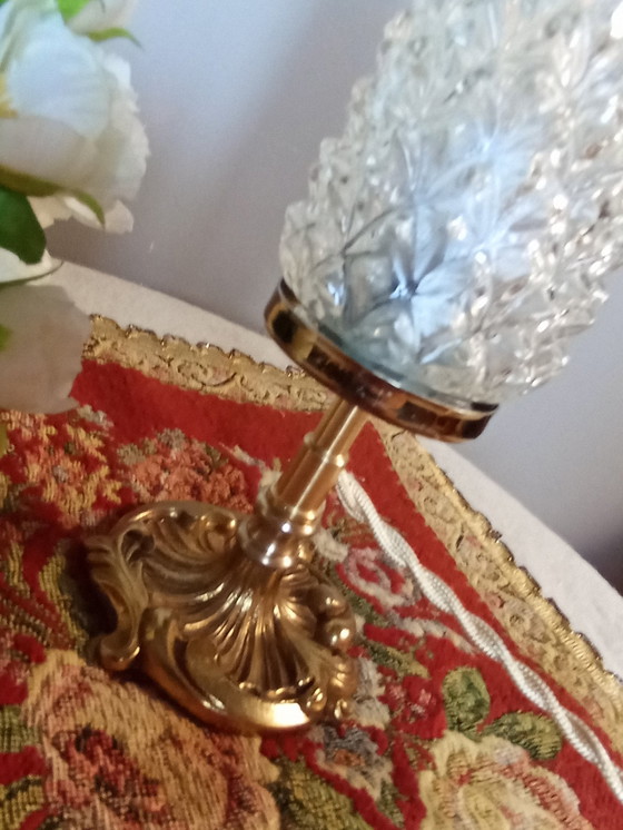 Image 1 of Retro Chic Bronze And Tapered Glass Diamond Point Table Lamp