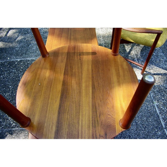 Image 1 of Round vintage solid teak coffee table by John Boné for Mikael Laursen, Denmark 1960
