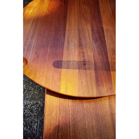 Image 1 of Round vintage solid teak coffee table by John Boné for Mikael Laursen, Denmark 1960