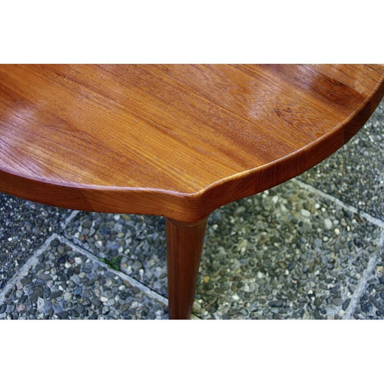 Image 1 of Round vintage solid teak coffee table by John Boné for Mikael Laursen, Denmark 1960