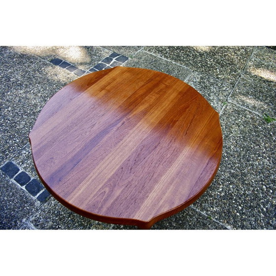 Image 1 of Round vintage solid teak coffee table by John Boné for Mikael Laursen, Denmark 1960