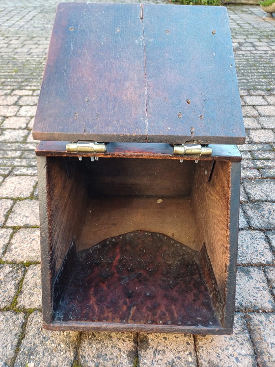 Image 1 of Antique Newspaper/Timber/Paper/Coal Bin With Brass Details