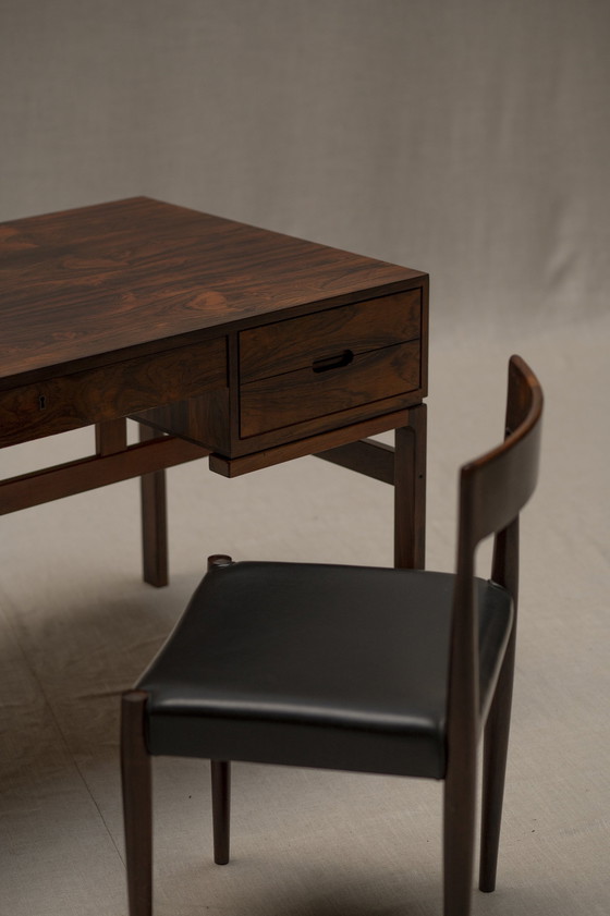 Image 1 of Rosewood Desk By Arne Wahl Iversen For Vinde Mobelfabrik