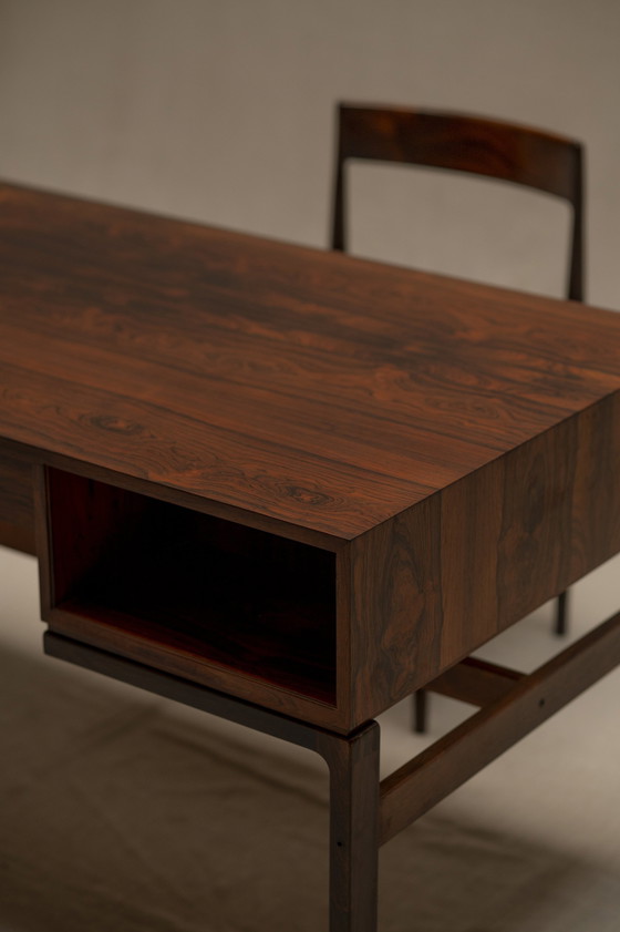 Image 1 of Rosewood Desk By Arne Wahl Iversen For Vinde Mobelfabrik