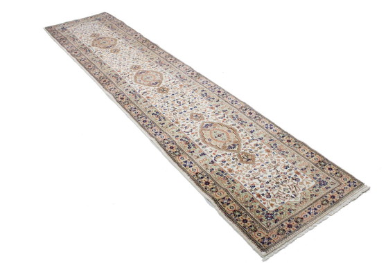 Image 1 of Original hand-knotted Persian carpet Tabriz 30 Raj Tabatabai Fine 330 X 70 Cm Top condition