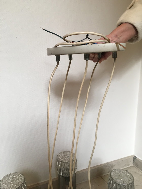 Image 1 of lampada a sospensione a cascata cromata vintage