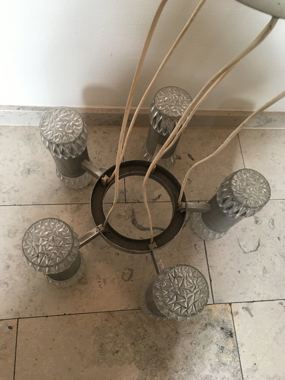 Image 1 of lampada a sospensione a cascata cromata vintage