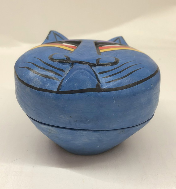 Image 1 of Laurel Burch Hand-Painted Wooden Cat