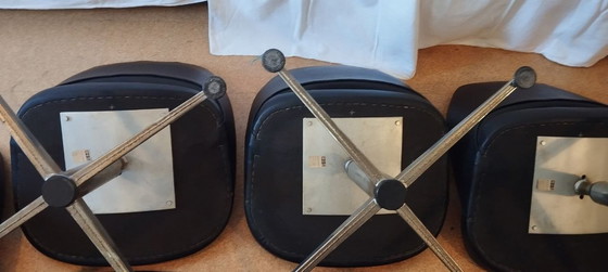 Image 1 of 7 sedie girevoli in pelle Wilde+Spieth modello S 613 ca. 1970, molto rare, vintage