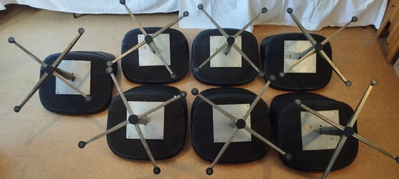 Image 1 of 7 sedie girevoli in pelle Wilde+Spieth modello S 613 ca. 1970, molto rare, vintage