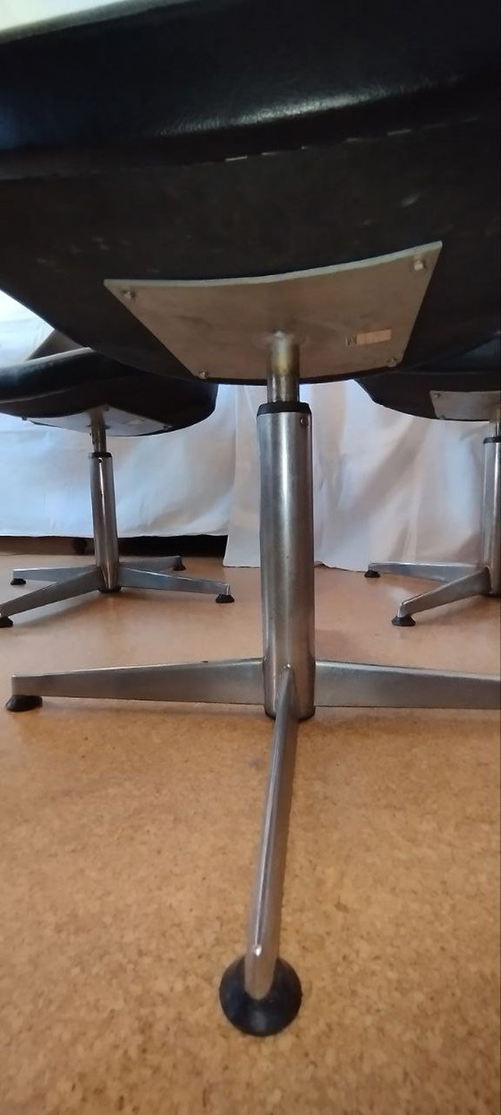 Image 1 of 7 sedie girevoli in pelle Wilde+Spieth modello S 613 ca. 1970, molto rare, vintage