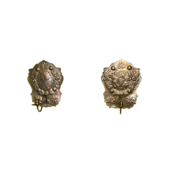 Image 1 of German brass wall blakers in baroque style, late 19th century