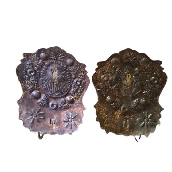 Image 1 of German brass wall blakers in baroque style, late 19th century