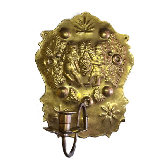 Image 1 of German brass wall blakers in baroque style, late 19th century