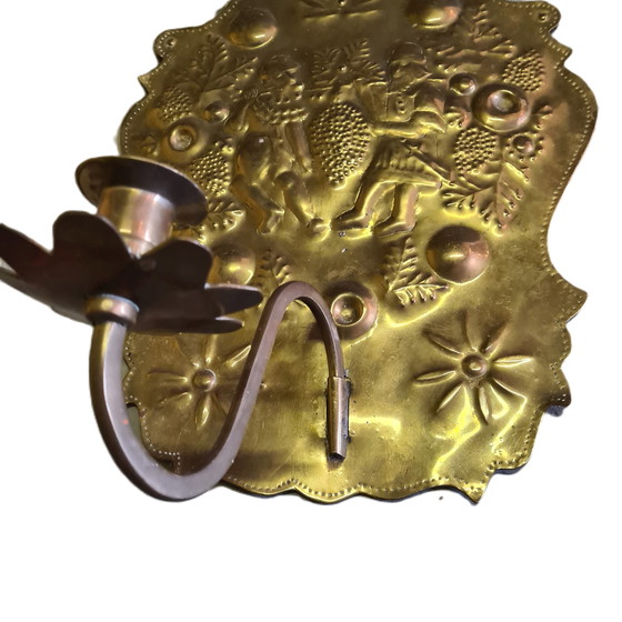 Image 1 of German brass wall blakers in baroque style, late 19th century