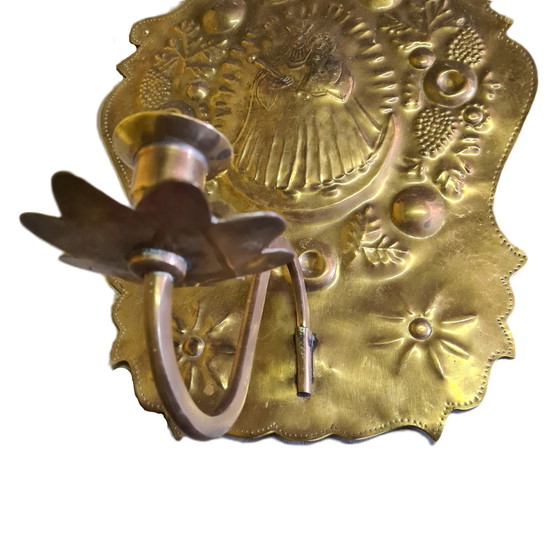 Image 1 of German brass wall blakers in baroque style, late 19th century