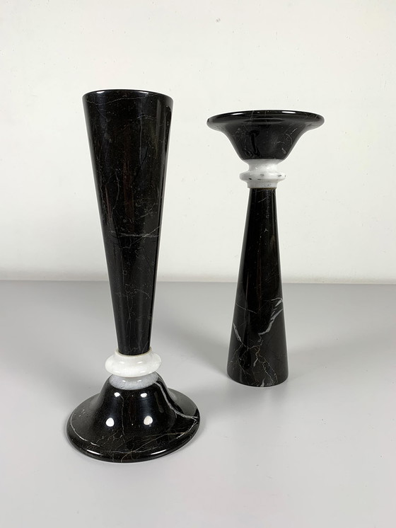 Image 1 of 2x marble candlestick