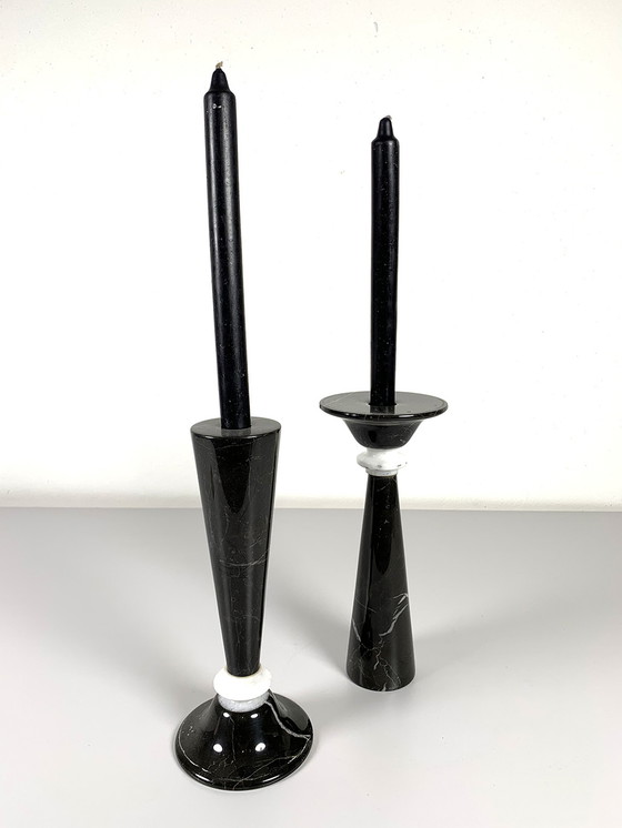 Image 1 of 2x marble candlestick