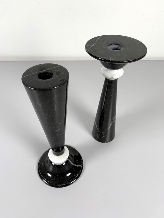 Image 1 of 2x marble candlestick