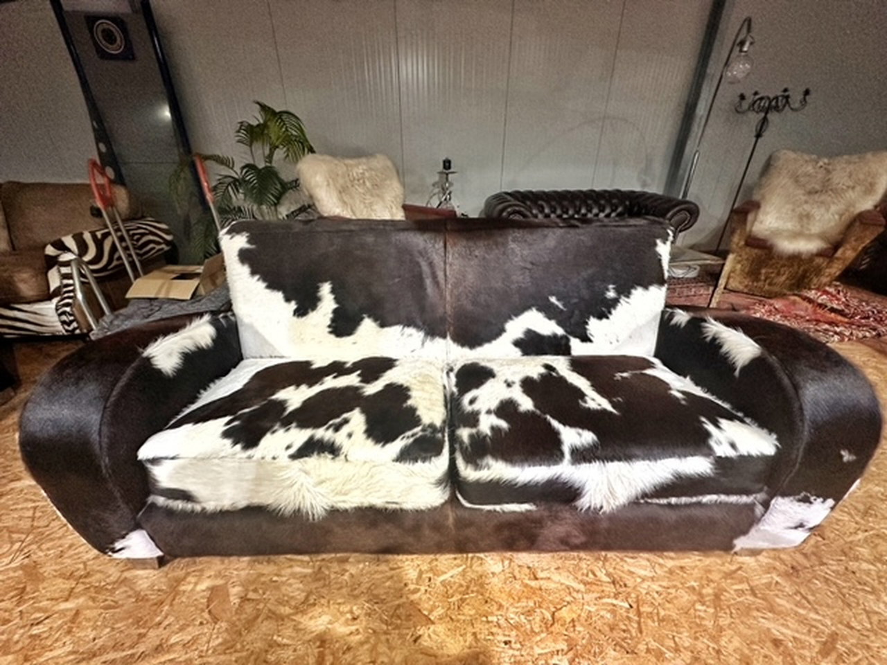 Cowhide sofa couch 2 seater