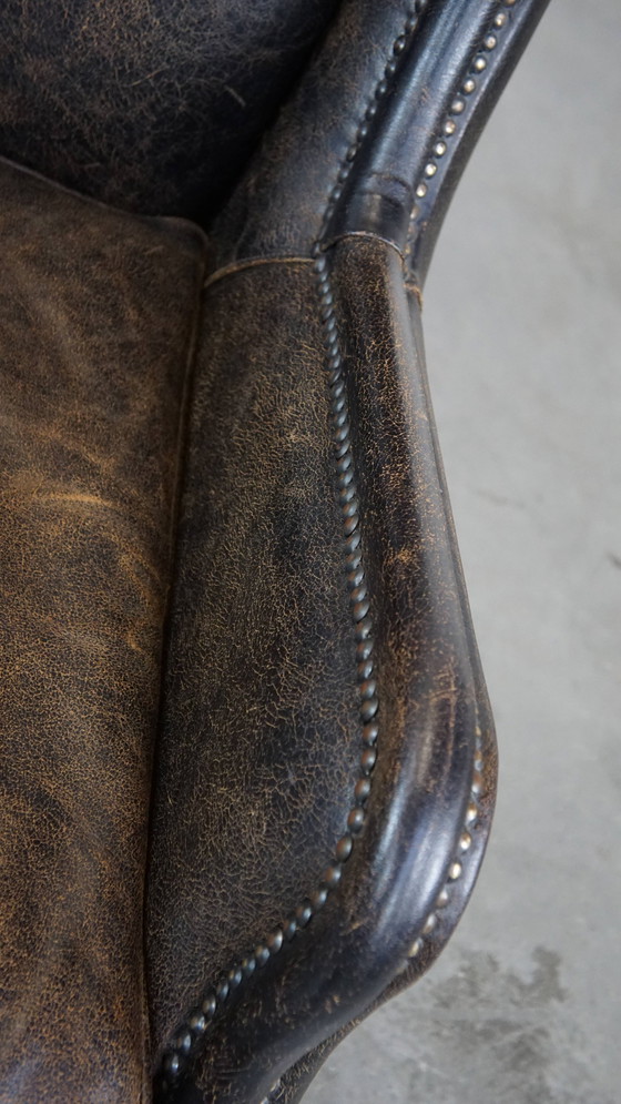 Image 1 of Black Beef Leather Armchair