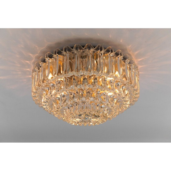 Image 1 of Lampada da soffitto vintage in cristallo a 4 livelli per Limburg, Germania, 1960