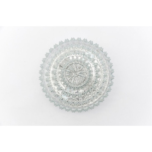 Vintage 4-tier crystal glass ceiling lamp for Limburg, Germany 1960