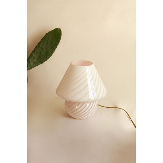 Image 1 of Lampada vintage a forma di fungo in vetro di Murano rosa, Italia, anni '70