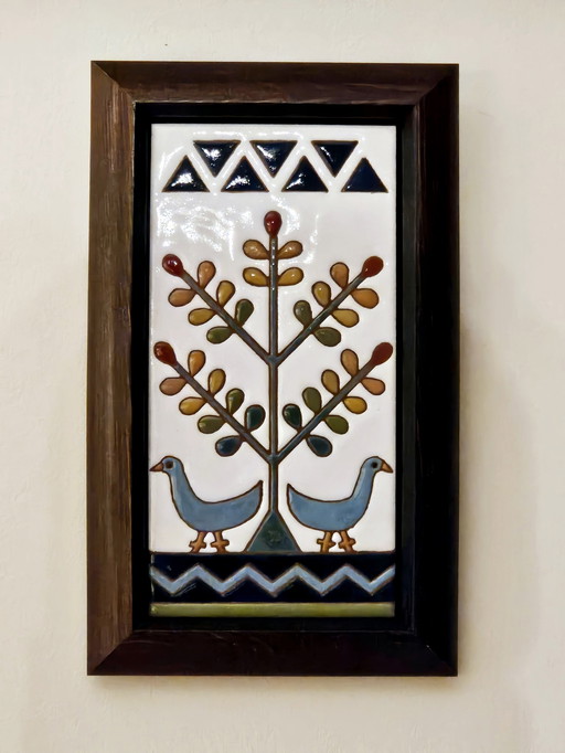 Hand-painted Egyptian Tile Tableau