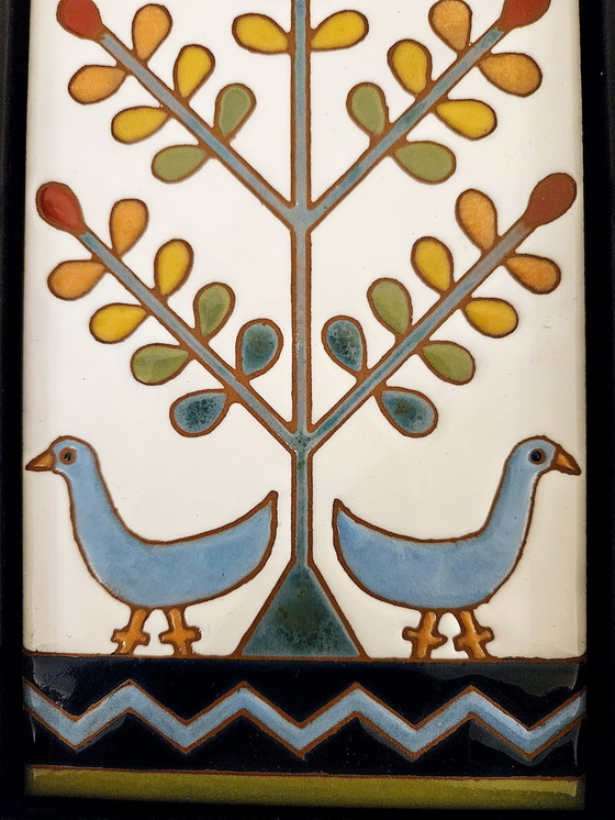 Image 1 of Hand-painted Egyptian Tile Tableau